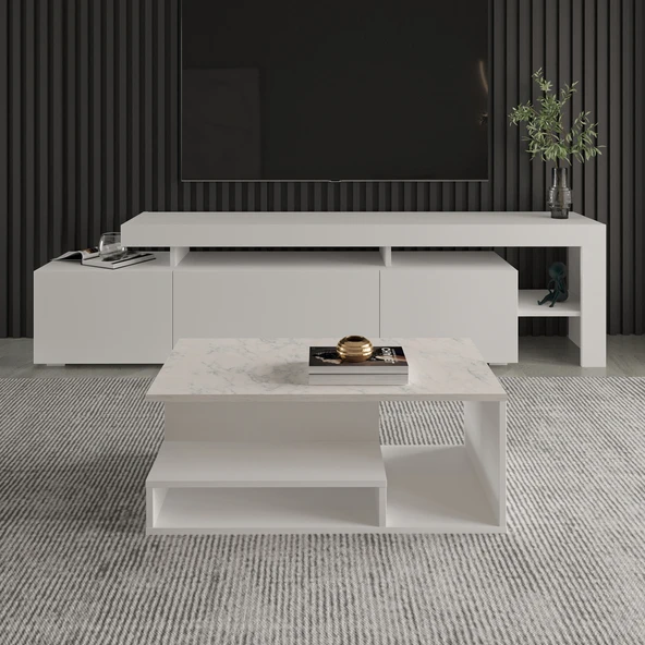 Vera Mini Orta Sehpa – Modern Tasarım, Fonksiyonel Raflı Yapı - 2