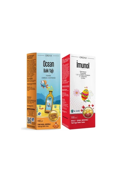Orzax Ocean Balık Yağı+ Ocean Imunol Takviye Edici Gıda 150 ml - 1
