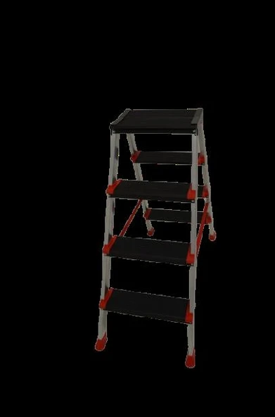 Alüminyum Çift Taraflı Merdiven 4+4 (SAR1324) - Resim 2
