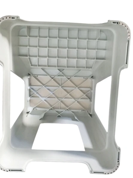 Çelik Ayna Zilkale Büyük Boy Çift Katlı Basamak Çok Amaçlı Dayanıklı Tabure Beyaz+Krem-254 - Resim 6