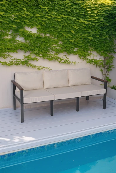 NEOKAS Balkon Mobilyası, Metal Oturma Grubu, Balkon Seti, Kafe Koltuğu, Teras Takımı, 1 Üçlü Koltuk ürün görseli