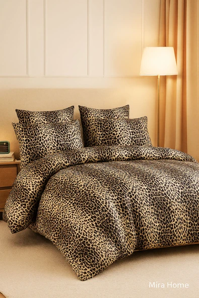 Çift Kişilik Pamuklu Nevresim Takımı Wild Leopard