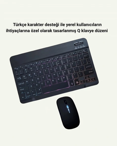 Şık ve Sessiz Tasarımlı Işıklı Klavye Mouse Seti – Şarjlı, Wireless - Resim 3