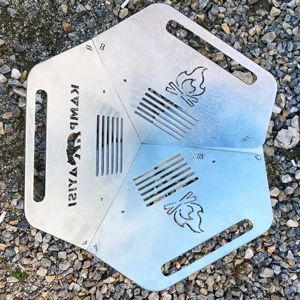 Kamp Ayısı® CampyTri Grill Max™: Katlanabilir Izgara Mangal - 2mm Galvaniz Çelik, Taşıma Çantalı Özel Tasarım - 6