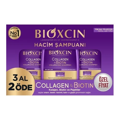 Bioxcin Collagen & Biotin Hacim Şampuanı 300 ml - 3 Al 2 Öde 8680512635697 ürün görseli