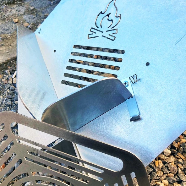 Kamp Ayısı® CampyTri Grill Max™: Katlanabilir Izgara Mangal - 2mm Galvaniz Çelik, Taşıma Çantalı Özel Tasarım - 8