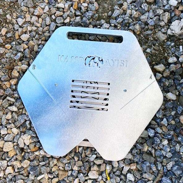 Kamp Ayısı® CampyTri Grill Max™: Katlanabilir Izgara Mangal - 2mm Galvaniz Çelik, Taşıma Çantalı Özel Tasarım - 10
