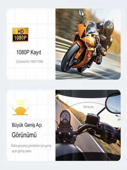 IPX6 Su Geçirmez Kameralı Kask Kulaklığı 500m İnterkom Bluetooth 5.4 Motosiklet İçin - 7