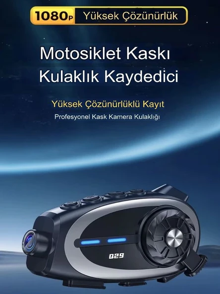 IPX6 Su Geçirmez Kameralı Kask Kulaklığı 500m İnterkom Bluetooth 5.4 Motosiklet İçin - 2