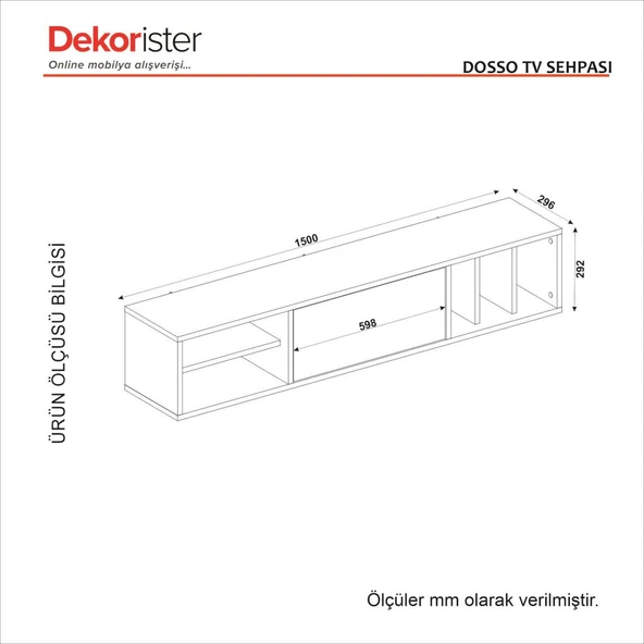 Dekorister Dosso Tv Sehpası 150cm Sepet - Yunus - Resim 8