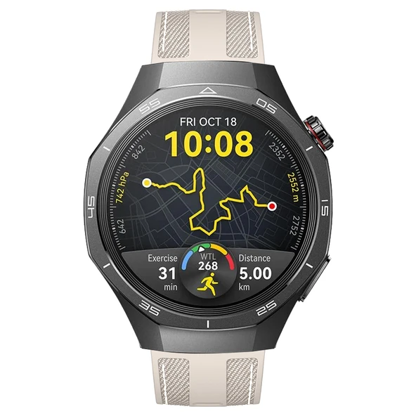 Sneezy Huawei Watch GT5 Pro 46mm ile Uyumlu Metal Tokalı Dikiş Detaylı Şık Dokuma Silikon Kordon  Starlight - Resim 3