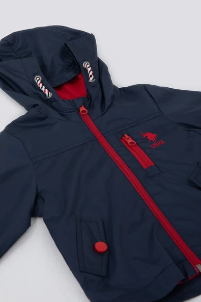 U.S. Polo Assn. Erkek Bebek Yağmurluk Lacivert - Resim 4