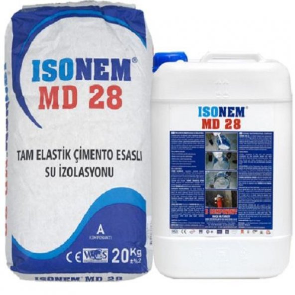İsonem Md28 Tam Elastik Çimento Esaslı Su İzolasyonu 30 Kg