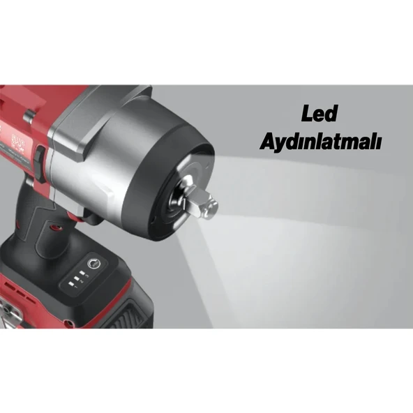 Şarjlı Çift Akülü Darbeli Somun Sıkma 1/2 Sökme Tabanca 1180 Nm Tork Teker Bijon Söküm 18 Volt - Resim 6