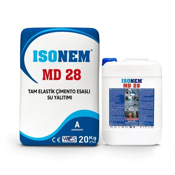 İsonem Md28 Tam Elastik Çimento Esaslı Su İzolasyonu 20+10 Kg