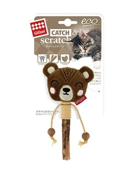 Gigwi Stick Ahşap Ayıcık Kedi Oyuncağı ürün görseli 1