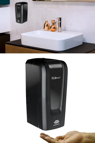 Sensörlü Köpük Sabun Verici 1000ml, Fotoselli Otomatik Köpük Sabun Dispanseri Sabunluk F046S Siyah ürün görseli 1