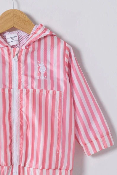 U.S. Polo Assn. Kız Bebek Yağmurluk Pembe - Resim 3