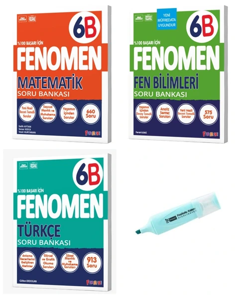 6. Sınıf B Serisi Matematik Fen Bilimleri Ve Türkçe Soru Bankası