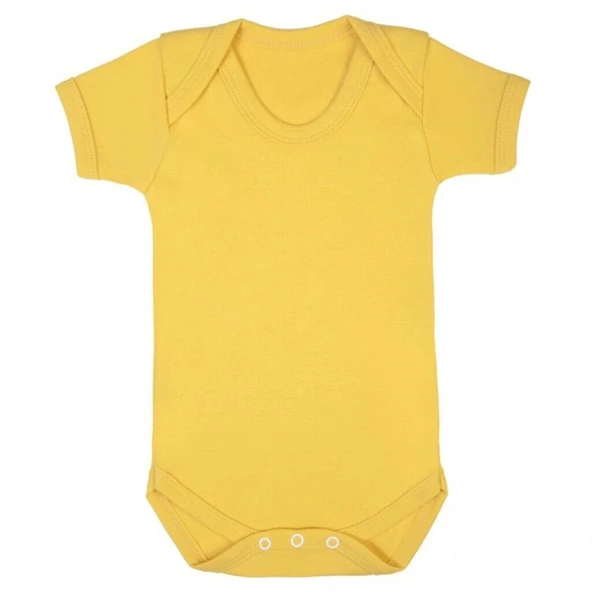 Sema Baby Prematüre Yarım Kol Penye Çıtçıtlı Badi - Sarı