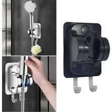 Mucit Home Siyah Nano Kendinden Yapışkanlı Banyo Duş Başlığı Askısı 15 kg Taşıma Kapasiteli Mafsal Tutacak - 3