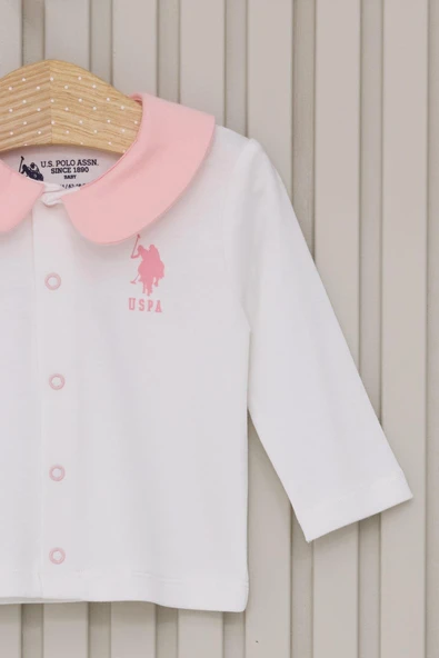 U.S. Polo Assn. Kız Bebek Patikli 3'lü Takım Krem - Resim 3