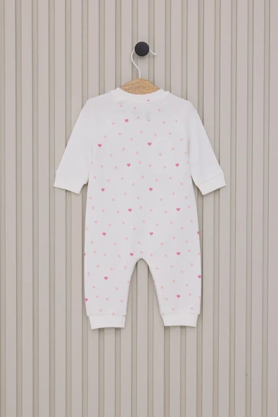 U.S. Polo Assn. Kız Bebek Uzun Kollu Patiksiz Tulum Krem - Resim 2