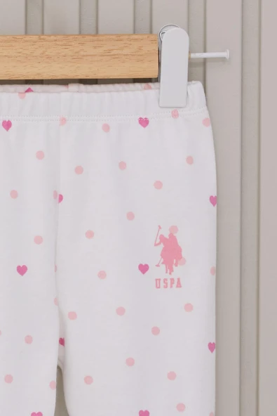 U.S. Polo Assn. Kız Bebek Patikli 3'lü Takım Krem - Resim 4