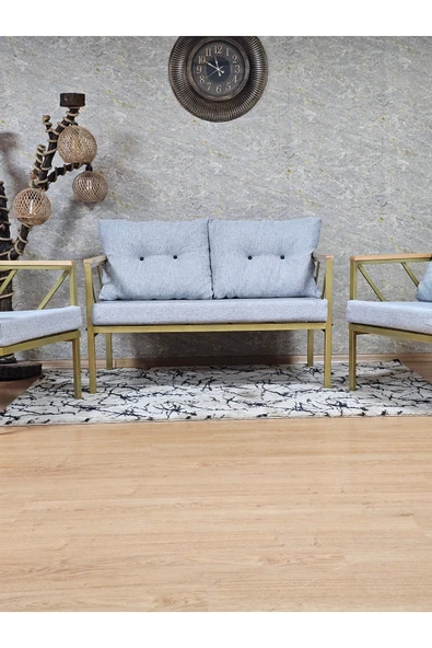 Gold Boyalı Bahçe Koltuk Takımı - Balkon - Mutfak Çay Seti Takımı Bahçe Koltuk Takımı - 3