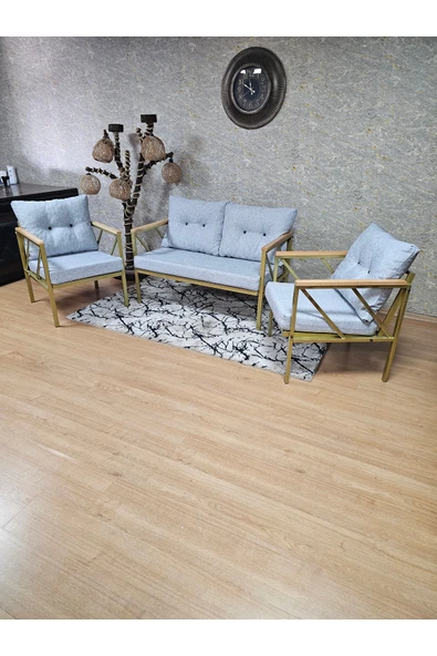 Gold Boyalı Bahçe Koltuk Takımı - Balkon - Mutfak Çay Seti Takımı Bahçe Koltuk Takımı - 7