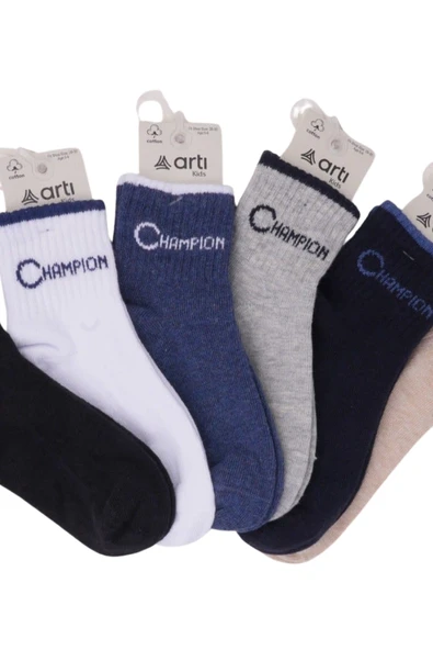 Erkek Çocuk Çorap Soket 6 Çift Siyah-Lacivert-Gri-Beyaz-Kahve-Mavi - Resim 2