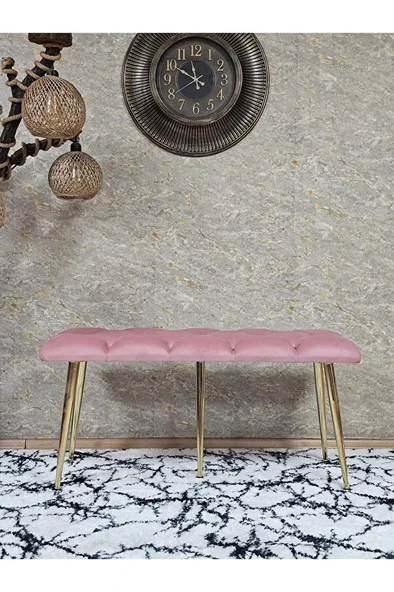 Gold Metal Yeşil Oturaklı Sivriltme Ayaklı Babyface Puf & Bench & Oturak - 2