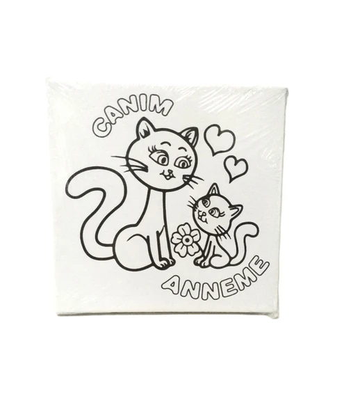 Hayal Sepeti SEVİMLİ KEDİLER Tuval 20 X 20  6lı boya, fırça Boyama seti - 2