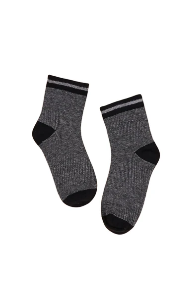 Erkek Çocuk Çorap Soket 4 Çift Siyah-Lacivert-Kahve-Yeşil - Resim 2