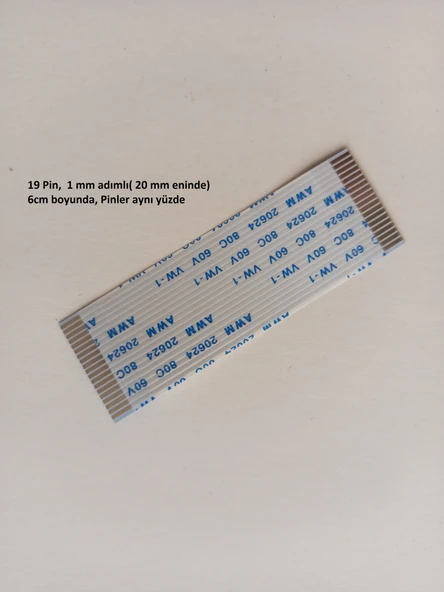 Awm 20624 80C 60V Vw-1 Flex Kablo 19Pin, 6Cm  19-1-6A ürün görseli 1