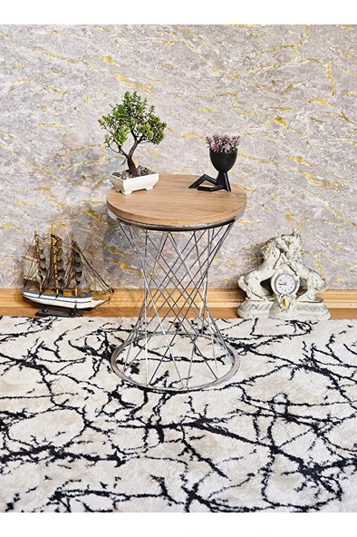 Krom Kaplama Pota Sehpa - Sehpa - Ahşap Sehpa - Metal Sehpa - Sunta Sehpa - Tek Sehpa - Zigon Sehpa - 10