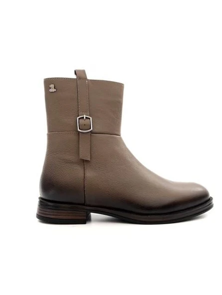 Venüs 2552701K Kadın Hakiki Deri Tokalı Fermuarlı Kısa Çizme - 6