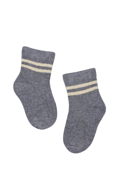 Erkek Bebek Çorap Soket 4 Çift Siyah-Krem-Gri-Mavi - Resim 5