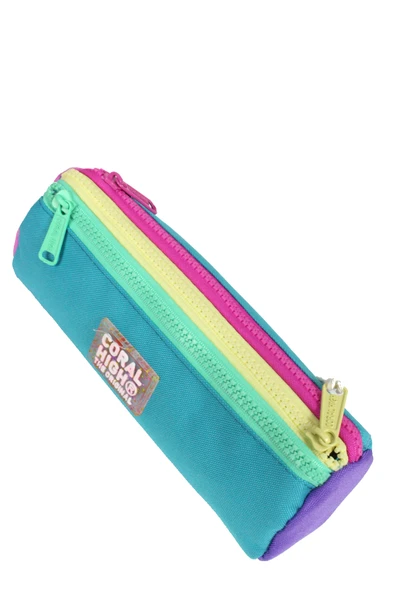 CH 23759 Turkuaz - Renkli Şeritler - 3' Lü Okul Çantası Seti - Sırt Ve Beslenme Çantası + Kalemlik - 5