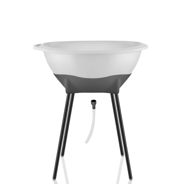 Babyjem Yeni Nesil Elegant Su Tahliyeli Giderli Ayaklı Bebek Küveti Beyaz