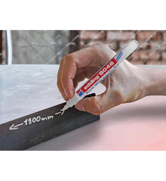 Edding 8046 Yuvarlak Uç 1-3 mm Endüstri Kalemi Beyaz (ED804649) - Resim 2