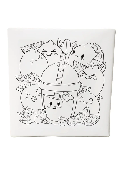 Hayal Sepeti MEYVE KOKTEYLİ Tuval 20 X 20  6lı boya, fırça Boyama seti - 2