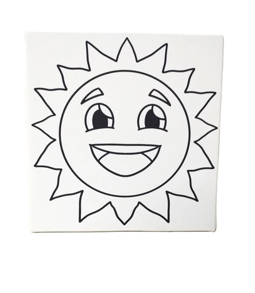 Hayal Sepeti SEVİMLİ GÜNEŞ  Resimli Tuval 20 X 20  6lı boya, fırça Boyama seti - 2