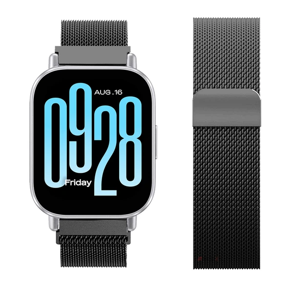 3'lü Kordon Koruma Seti Redmi Watch 5 Active Uyumlu Metal Hasır,Çiçek Desenli Silikon Kasa Koruyucu  MDL15 - Resim 2