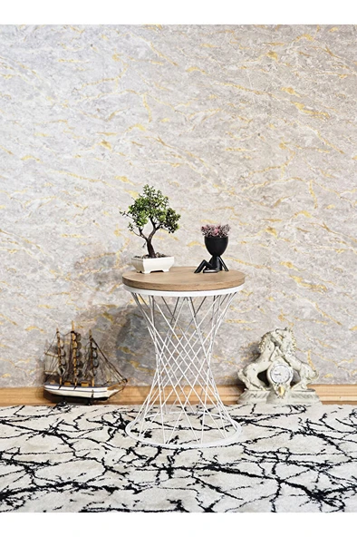 Beyaz Boyalı Pota Sehpa - Sehpa - Ahşap Sehpa - Metal Sehpa - Sunta Sehpa - Tek Sehpa - Zigon Sehpa - 9