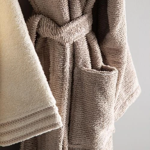 Penye Modeo Bornoz Vizon/Ekru Aile Seti - 10