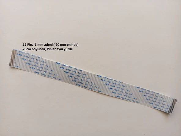 Awm 20624 80C 60V Vw-1 Flex Kablo 19Pin, 20Cm 19-1-20A ürün görseli 1