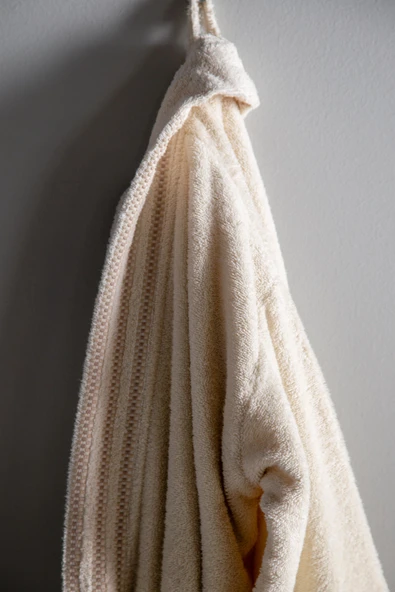 Penye Modeo Bornoz Vizon/Ekru Aile Seti - 8