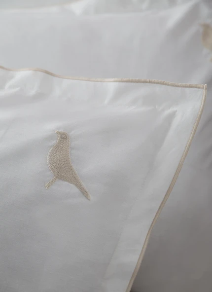 Çift Kişilik Pure Bej Nakışlı Lüks Pike Seti - 3