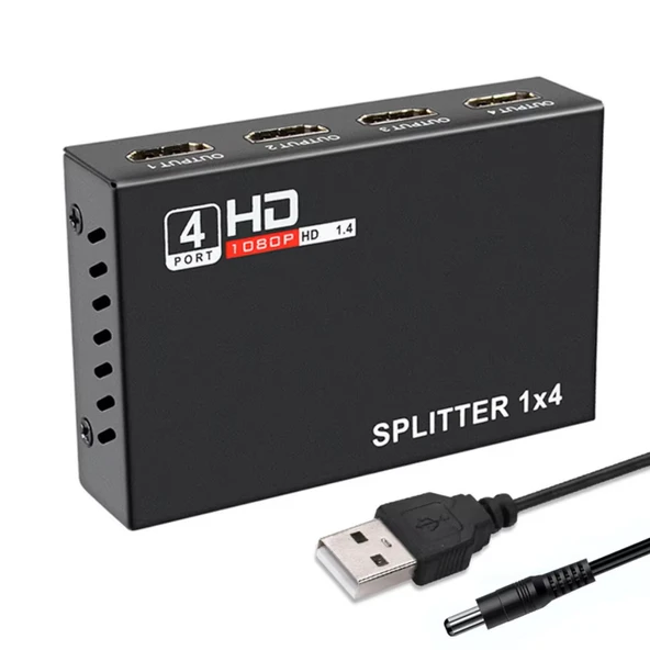 Anunnaki 4 Port HDMI Splitter | 4K UHD Full HD 1080p Monitör Çoklayıcı Adaptör - Resim 4